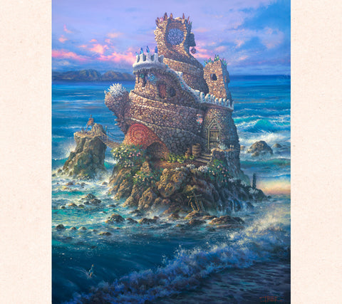 Fantasy Artist Tom Thordarson depicts a castle built from materials found at the beach