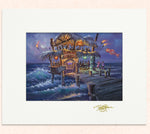 Matted print of The Hangover Hut with gold leaf Thor signature