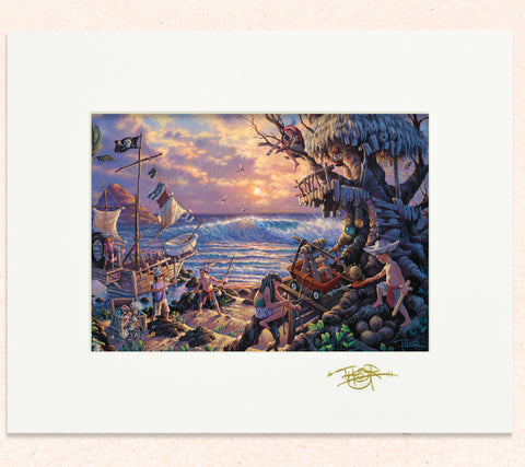 Matted print of Swashbuckler Sunrise with gold leaf Thor signature