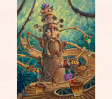 Tiki artist Tom Thordarson imagines a six-armed, 7-foot tall Tiki built like a wooden geared clock inside. It's sole purpose? To make the greatest Mai Tais on the Hawaiian Islands!
